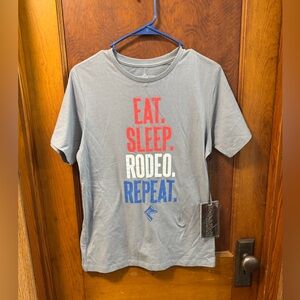 Graphic Tee Men's Med Eat Sleep Rodeo Repeat Western Cowboy